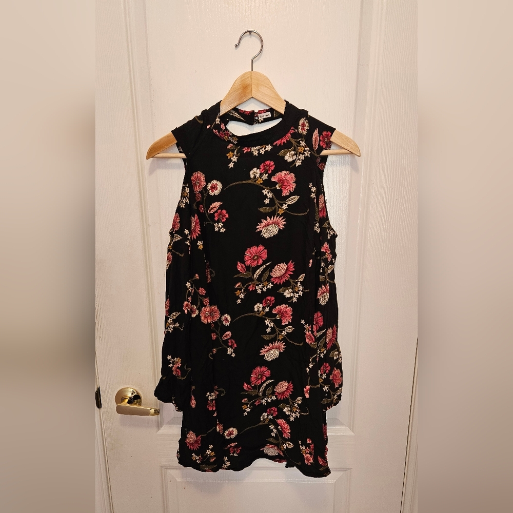 Cold Shoulder Floral Dress